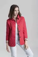 burberry chaqueta en tissu matelassee red button